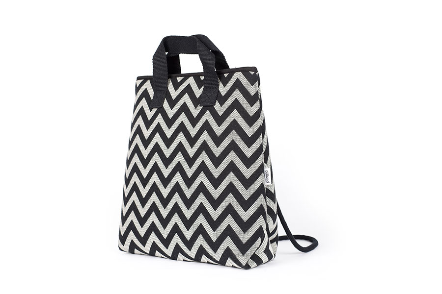 Zaino Borsa String Zigzag Black Zaino Borsa String Zigzag Black
